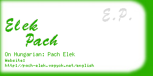 elek pach business card